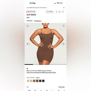 SKIMS Chocolate Brown Slip Dress